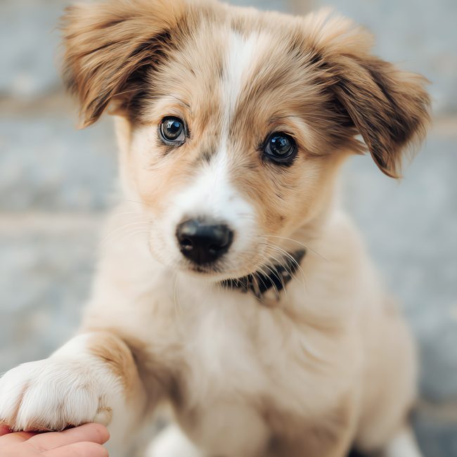 Een pup, het begin van een trouwe vriendschap..